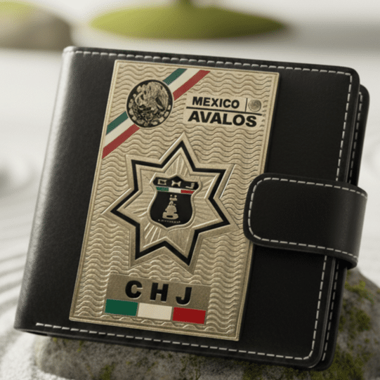 Credencial metálica chj